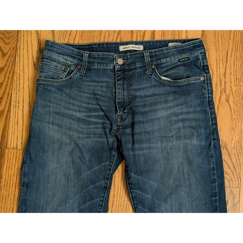 Mavi Jeans Zach Straight Leg Men's 33x29 Dark Wash Stretch Cotton Denim Zip Fly - Picture 3 of 15